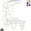 image:imageMCombo Outdoor Steel Chaise Lounge Chair with Removable Canopy and Cushions Reclining Chair wSide Pocket Arc Stand for Beach Poolside Backyard Balcony Porch 4097 BeigeBlack