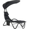 image:imageMCombo Outdoor Steel Chaise Lounge Chair with Removable Canopy and Cushions Reclining Chair wSide Pocket Arc Stand for Beach Poolside Backyard Balcony Porch 4097 BeigeBlack