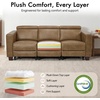 image:imageMCombo 854 Zero Wall Hugger Power Recliner Sofa HL198M3 Toast  3Seater Power Headrest USB A amp C Charge Ports Solid Wood Legs Small Spaces Living Room Breathable Faux LeatherGinger