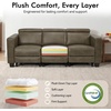 image:imageMCombo 854 Zero Wall Hugger Power Recliner Sofa HL198M3 Toast  3Seater Power Headrest USB A amp C Charge Ports Solid Wood Legs Small Spaces Living Room Breathable Faux LeatherGrey
