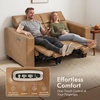 image:imageMCombo 854 Zero Wall Hugger Power Recliner Sofa HL198M3 Toast  3Seater Power Headrest USB A amp C Charge Ports Solid Wood Legs Small Spaces Living Room Breathable Faux LeatherToast