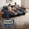 image:imageMCombo 854 Zero Wall Hugger Power Recliner Sofa HL198M3 Toast  3Seater Power Headrest USB A amp C Charge Ports Solid Wood Legs Small Spaces Living Room Breathable Faux LeatherPacific