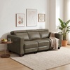 image:imageMCombo 854 Zero Wall Hugger Power Recliner Sofa HL198M3 Toast  3Seater Power Headrest USB A amp C Charge Ports Solid Wood Legs Small Spaces Living Room Breathable Faux LeatherGrey