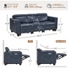 image:imageMCombo 854 Zero Wall Hugger Power Recliner Sofa HL198M3 Toast  3Seater Power Headrest USB A amp C Charge Ports Solid Wood Legs Small Spaces Living Room Breathable Faux LeatherPacific
