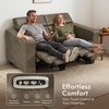 image:imageMCombo 854 Zero Wall Hugger Power Recliner Sofa HL198M3 Toast  3Seater Power Headrest USB A amp C Charge Ports Solid Wood Legs Small Spaces Living Room Breathable Faux LeatherGrey
