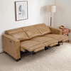 image:imageMCombo 854 Zero Wall Hugger Power Recliner Sofa HL198M3 Toast  3Seater Power Headrest USB A amp C Charge Ports Solid Wood Legs Small Spaces Living Room Breathable Faux LeatherToast