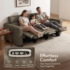 image:imageMCombo 854 Zero Wall Hugger Power Recliner Sofa HL198M3 Toast  3Seater Power Headrest USB A amp C Charge Ports Solid Wood Legs Small Spaces Living Room Breathable Faux LeatherGrey