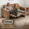 image:imageMCombo 854 Zero Wall Hugger Power Recliner Sofa HL198M3 Toast  3Seater Power Headrest USB A amp C Charge Ports Solid Wood Legs Small Spaces Living Room Breathable Faux LeatherGinger