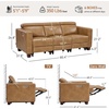 image:imageMCombo 854 Zero Wall Hugger Power Recliner Sofa HL198M3 Toast  3Seater Power Headrest USB A amp C Charge Ports Solid Wood Legs Small Spaces Living Room Breathable Faux LeatherToast
