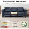 image:imageMCombo 854 Zero Wall Hugger Power Recliner Sofa HL198M3 Toast  3Seater Power Headrest USB A amp C Charge Ports Solid Wood Legs Small Spaces Living Room Breathable Faux LeatherPacific