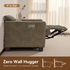 image:imageMCombo 854 Zero Wall Hugger Power Recliner Sofa HL198M3 Toast  3Seater Power Headrest USB A amp C Charge Ports Solid Wood Legs Small Spaces Living Room Breathable Faux LeatherGrey