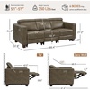 image:imageMCombo 854 Zero Wall Hugger Power Recliner Sofa HL198M3 Toast  3Seater Power Headrest USB A amp C Charge Ports Solid Wood Legs Small Spaces Living Room Breathable Faux LeatherGrey