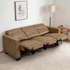 image:imageMCombo 854 Zero Wall Hugger Power Recliner Sofa HL198M3 Toast  3Seater Power Headrest USB A amp C Charge Ports Solid Wood Legs Small Spaces Living Room Breathable Faux LeatherGinger