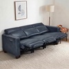 image:imageMCombo 854 Zero Wall Hugger Power Recliner Sofa HL198M3 Toast  3Seater Power Headrest USB A amp C Charge Ports Solid Wood Legs Small Spaces Living Room Breathable Faux LeatherPacific