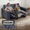 image:imageMCombo 854 Zero Wall Hugger Power Recliner Sofa HL198M3 Toast  3Seater Power Headrest USB A amp C Charge Ports Solid Wood Legs Small Spaces Living Room Breathable Faux LeatherPacific