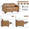 image:imageMCombo 854 Zero Wall Hugger Power Recliner Sofa HL198M3 Toast  3Seater Power Headrest USB A amp C Charge Ports Solid Wood Legs Small Spaces Living Room Breathable Faux LeatherToast