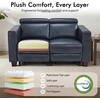image:imageMCombo 854 Zero Wall Hugger Power Recliner Sofa HL198M3 Toast  3Seater Power Headrest USB A amp C Charge Ports Solid Wood Legs Small Spaces Living Room Breathable Faux LeatherPacific
