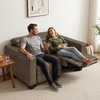 image:imageMCombo 854 Zero Wall Hugger Power Recliner Sofa HL198M3 Toast  3Seater Power Headrest USB A amp C Charge Ports Solid Wood Legs Small Spaces Living Room Breathable Faux LeatherGrey