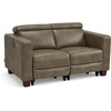 image:imageMCombo 854 Zero Wall Hugger Power Recliner Sofa HL198M3 Toast  3Seater Power Headrest USB A amp C Charge Ports Solid Wood Legs Small Spaces Living Room Breathable Faux LeatherGrey