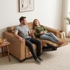 image:imageMCombo 854 Zero Wall Hugger Power Recliner Sofa HL198M3 Toast  3Seater Power Headrest USB A amp C Charge Ports Solid Wood Legs Small Spaces Living Room Breathable Faux LeatherToast