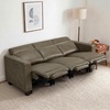 image:imageMCombo 854 Zero Wall Hugger Power Recliner Sofa HL198M3 Toast  3Seater Power Headrest USB A amp C Charge Ports Solid Wood Legs Small Spaces Living Room Breathable Faux LeatherGrey