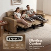 image:imageMCombo 854 Zero Wall Hugger Power Recliner Sofa HL198M3 Toast  3Seater Power Headrest USB A amp C Charge Ports Solid Wood Legs Small Spaces Living Room Breathable Faux LeatherGinger