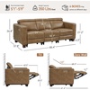 image:imageMCombo 854 Zero Wall Hugger Power Recliner Sofa HL198M3 Toast  3Seater Power Headrest USB A amp C Charge Ports Solid Wood Legs Small Spaces Living Room Breathable Faux LeatherGinger
