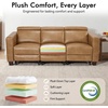 image:imageMCombo 854 Zero Wall Hugger Power Recliner Sofa HL198M3 Toast  3Seater Power Headrest USB A amp C Charge Ports Solid Wood Legs Small Spaces Living Room Breathable Faux LeatherToast