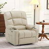 image:imageMCombo Dual Motor Power Lift Recliner Chair for Elderly Massage and Heat Lay Flat Zero Gravity Home Button USB Port Faux Leather 7680 Cream White LargeBeige