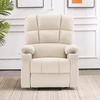 image:imageMCombo Dual Motor Power Lift Recliner Chair for Elderly Massage and Heat Lay Flat Zero Gravity Home Button USB Port Faux Leather 7680 Cream White LargeCream White