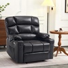 image:imageMCombo Dual Motor Power Lift Recliner Chair for Elderly Massage and Heat Lay Flat Zero Gravity Home Button USB Port Faux Leather 7680 Cream White LargeBlack