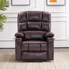 image:imageMCombo Dual Motor Power Lift Recliner Chair for Elderly Massage and Heat Lay Flat Zero Gravity Home Button USB Port Faux Leather 7680 Cream White LargeDark Brown