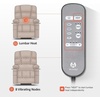 image:imageMCombo Dual Motor Power Lift Recliner Chair for Elderly Massage and Heat Lay Flat Zero Gravity Home Button USB Port Faux Leather 7680 Cream White LargeLight Brown