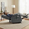 image:imageMCombo Dual Motor Power Lift Recliner Chair for Elderly Massage and Heat Lay Flat Zero Gravity Home Button USB Port Faux Leather 7680 Cream White LargeDark Grey