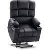 image:imageMCombo Dual Motor Power Lift Recliner Chair for Elderly Massage and Heat Lay Flat Zero Gravity Home Button USB Port Faux Leather 7680 Cream White LargeBlack