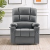 image:imageMCombo Dual Motor Power Lift Recliner Chair for Elderly Massage and Heat Lay Flat Zero Gravity Home Button USB Port Faux Leather 7680 Cream White LargeDark Grey