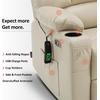 image:imageMCombo Dual Motor Power Lift Recliner Chair for Elderly Massage and Heat Lay Flat Zero Gravity Home Button USB Port Faux Leather 7680 Cream White LargeBeige