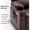 image:imageMCombo Dual Motor Power Lift Recliner Chair for Elderly Massage and Heat Lay Flat Zero Gravity Home Button USB Port Faux Leather 7680 Cream White LargeLight Brown