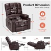 image:imageMCombo Dual Motor Power Lift Recliner Chair for Elderly Massage and Heat Lay Flat Zero Gravity Home Button USB Port Faux Leather 7680 Cream White LargeDark Brown