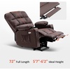 image:imageMCombo Dual Motor Power Lift Recliner Chair for Elderly Massage and Heat Lay Flat Zero Gravity Home Button USB Port Faux Leather 7680 Cream White LargeLight Brown