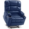 image:imageMCombo Dual Motor Power Lift Recliner Chair for Elderly Massage and Heat Lay Flat Zero Gravity Home Button USB Port Faux Leather 7680 Cream White LargeNavy Blue
