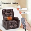 image:imageMCombo Dual Motor Power Lift Recliner Chair for Elderly Massage and Heat Lay Flat Zero Gravity Home Button USB Port Faux Leather 7680 Cream White LargeDark Brown