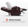 image:imageMCombo Dual Motor Power Lift Recliner Chair for Elderly Massage and Heat Lay Flat Zero Gravity Home Button USB Port Faux Leather 7680 Cream White LargeLight Brown