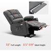 image:imageMCombo Dual Motor Power Lift Recliner Chair for Elderly Massage and Heat Lay Flat Zero Gravity Home Button USB Port Faux Leather 7680 Cream White LargeDark Grey