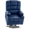 image:imageMCombo Dual Motor Power Lift Recliner Chair for Elderly Massage and Heat Lay Flat Zero Gravity Home Button USB Port Faux Leather 7680 Cream White LargeNavy Blue