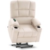 image:imageMCombo Dual Motor Power Lift Recliner Chair for Elderly Massage and Heat Lay Flat Zero Gravity Home Button USB Port Faux Leather 7680 Cream White LargeCream White