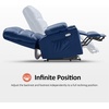 image:imageMCombo Dual Motor Power Lift Recliner Chair for Elderly Massage and Heat Lay Flat Zero Gravity Home Button USB Port Faux Leather 7680 Cream White LargeNavy Blue
