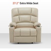 image:imageMCombo Dual Motor Power Lift Recliner Chair for Elderly Massage and Heat Lay Flat Zero Gravity Home Button USB Port Faux Leather 7680 Cream White LargeBeige