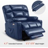 image:imageMCombo Dual Motor Power Lift Recliner Chair for Elderly Massage and Heat Lay Flat Zero Gravity Home Button USB Port Faux Leather 7680 Cream White LargeNavy Blue