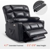 image:imageMCombo Dual Motor Power Lift Recliner Chair for Elderly Massage and Heat Lay Flat Zero Gravity Home Button USB Port Faux Leather 7680 Cream White LargeBlack